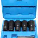 Lug Nut Remover Socket Set, Wheel Locking Stripped Nut Extractor Old Rusted Damaged Emergency Bolt Remove Twist Socket 17mm 19mm 21mm 22mm 27mm