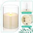 Yunlly 12 Pcs Rose Candle Rings with Flameless Candles Sets, Artificial Flower Eucalyptus Wedding Centerpiece 3 Inch Pillar Candleholders Wreaths for Wedding Party Mother's Day (Pink)