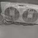 Comfort Zone 9-Inch 3-Speed Reversible Twin Window Fan Dual Blade Window Exhaust Fan with Auto-Locking Expanders, 22.25" to 33" Wide Tabletop Feet & Removable Bug Screen included