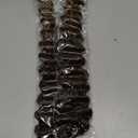 Feather Crochet Hair Extensions for Women 18 Inch 100 Strands Micro Knots Hair Pre-Separated Invisible Human Hair Blend Synthetic Curly Deep Wave Crochet Hair(100strands Black to Brown)
