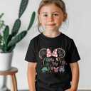 Magical Kingdom Castle for Little Girls Funny Graphic Vacation Trip Short Sleeve Tee (Black)