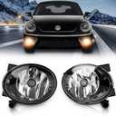 TangMiGe Fog Lights Lamps compatible with 2010-2015 Volkswagen Golf Hatchback/Wagon, Jetta Sedan/Wagon, Beetle, Eos, Premium VW Accessories, 1 Pair, Clear Lens