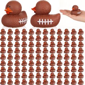 Deekin 100 Pcs Football Rubber Ducks 2 Inch Bulk Football Party Favors for Team Events Decorations Birthday Party Supplies Club Player Gift