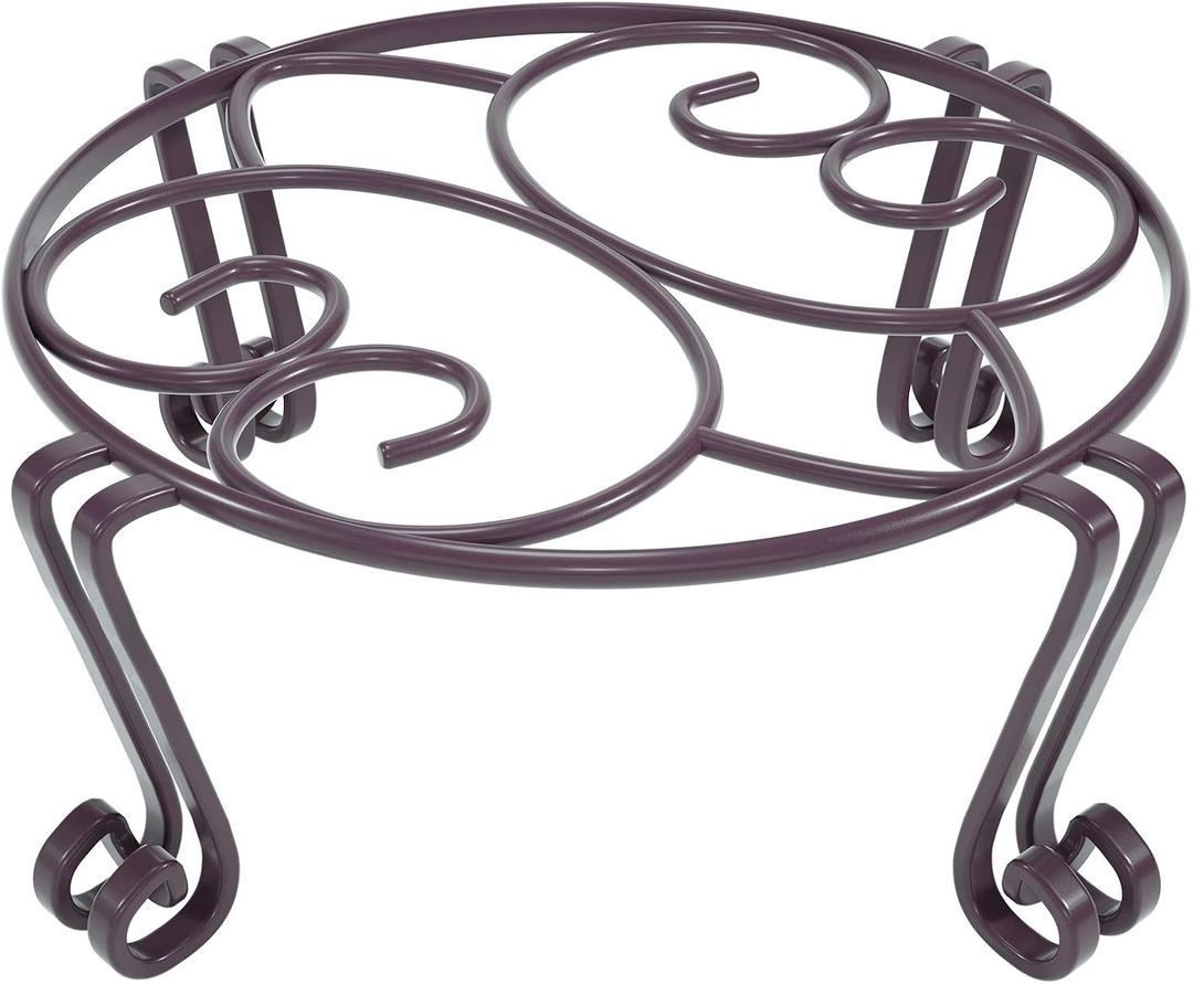 Yimobra Tall Plant Stand Outdoor, Metal Planter Stands for Indoor Plants, 11.8x6 Inches Heavy Duty Pots Holder, Garden Container Rack, Large Wrought Iron Pumpkin Stand, Bronze/Brown