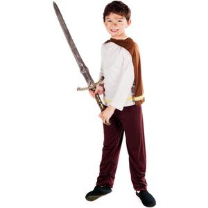 fun shack Boys Viking Costume for Kids, Child Viking Outfit for Boys and Girls, Kids Viking Dress Up Costumes (X-Large, Brown)