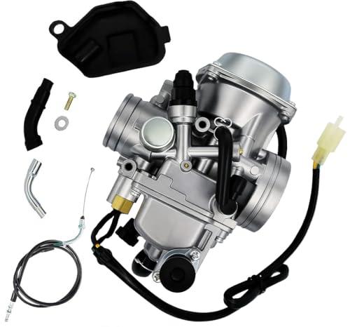 TRX 450 Carburetor Replace for Honda Foreman 450 TRX 450 TRX450ES TRX450FE TRX450FM TRX450S 1998-2004 with Base Cover & Screw Free Throttle Cable