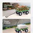 VEVOR 680 Lbs Steel Garden Cart on Wheels, Heavy Duty Garden Wagon Cart Pullable, Metal Outdoor Utility Yard Wagon Carts with 10" Tires, Mesh Removable Sides and 180Rotating Handle