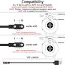 2 Pin Chargers for FitCloudPro Smart Watch Cord, 2-Pack [Model A & Model B, Only One Fit] 2.8MM Magnetic USB Charging Cable for Smart Watches with FitCloudPro APP