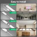 Plug in Light 4FT Linkable LED Utility Shop Light Fixture, 5000K Plug in Ceiling Light, 36W Overhead Lighting Bar for Room Workbench Cabinet Closet Garage, IP65 Waterproof TubeLight, 4FT-White