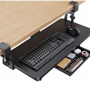 Mzmaxy Cable Management, 25'' Cable Management Under Desk No Drill, Metal Cord Organizer with Clamp for Standing Desk, Cable Organizer for Home Office, Black