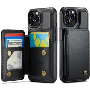 Vinich for iPhone 11 Pro Max Wallet Case with Card Holder, RFID Blocking Credit Slots Kickstand Shockproof Phone Cover for Women Men, Black