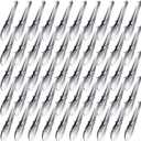 Meanplan 50 Pcs Small Stainless Steel Kitchen Tongs 7 Inch Food Serving Tongs Metal Cooking Clips High Heat Resistant Clips with Sliding Rings for Buffet Food Cooking Salad Grilling, Silver
