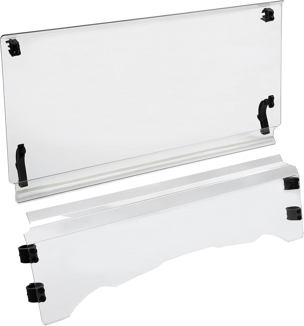 KUAFU Clear Windshield Compatible with Massimo Buck 200 2018, 400 2018-2020 Front Heavy Duty Folding 2-IN-1Windshield Windscreen