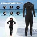 Skyone 1.5MM Neoprene Wet Suits for Men Women, Front Zip Wetsuit Full Body Scuba Suit, One Piece Long Sleeve Diving Suit Warm for Surfing Snorkeling Swimming (Black, M)