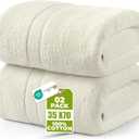 Utopia Towels Luxurious Jumbo Bath Sheet 2 Piece, 600 GSM, 35 by 70 Inches, 100% Ring Spun Cotton, Highly Absorbent and Quick Dry Extra Large Bath Towel, Super SoftTowel, Ivory