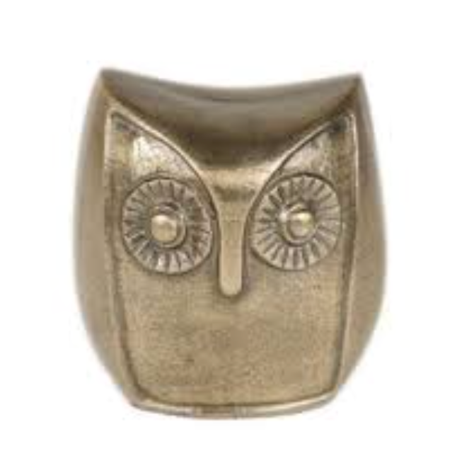 Owl Vintage Solid Brass Sitting Owl Paperweight Figurine