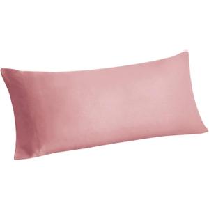 BEDELITE Body Pillow Case Cover, Rayon Made from Bamboo, Cooling Body Pillow Cover for Hot Sleepers and Night Sweats, Breathable & Silky Soft Full Long Pillow Case (Rose Pink, 20x54 Inches)