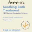 Aveeno Soothing Bath Treatment with 100% Colloidal Oatmeal Skin Protectant for Sensitive & Eczema-Prone Skin, Fragrance-Free Bath Soak Relieves Itchy, Irritated Skin, Individual Packets, 8 ct