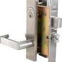 SOPHIA Commercial/Residential Heavy Duty Mortise Lockset Door Lever Lock Non-Handed Grade 1 - Escutcheon Plate Keyed Lever Lockset, ADA, US32D Satin Chrome Finish for Entrance Front Door