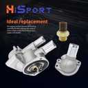 HiSport 19311-P2A-000 19320-P2A-000 Thermostat Housing Cover Water Outlet Thermostat & Sensor Compatible with Honda Civic 1.6L 1996-2000 Replaces 37760-P000-003 19301