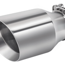 Atokrtact 2.5 to 3.5 Inch Exhaust Tip 2.5"Inlet to 3.5"Outlet Exhaust Tips 6.7" Length Muffler Tip 304 Stainless Steel Tailpipe Diesel Exhaust Tip Double Wall Polished Slant Cut Clamp On (Sliver)