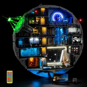 Nitemode RC Light Kit Compatible with Lego 75419 Death Star Building Set | Upgraded Remote Control & Multi-Mode Dimming & Zonal Lighting (NOT Included 75419 Set)