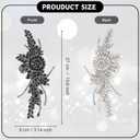 PEARLY JUN 1 Pair Rhinestone Beaded Applique Patches Black Iron on Handcrafted Hot Fix Clothing Diamond DIY for Evening Dresses Bridal Gowns Dance Costumes Embellishments