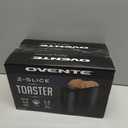 OVENTE Electric 2 Slice Toaster Machine with 6-Shade Browning Selector Setting, Compact Design and Removable Crumb Tray, 700W Power Perfect for Toasting Bread, Thin Bagels and Waffles, Black TP2210B