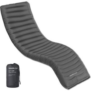 TREKOLOGY UL80 Ultralight Sleeping Pad  Inflatable Camping Sleeping Pad - 40D Nylon Compact Hiking Mat  Lightweight Air Mattress for Backpacking & Tent Camping (Grey)