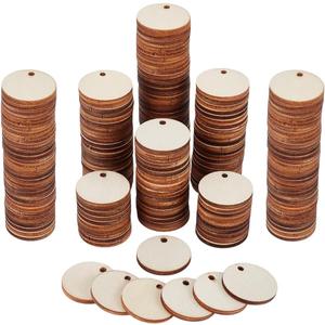 PH PandaHall 500pcs 1 inch Wooden Tags Unfinished Blank Wood Circles with Hole Small Wood Discs Round Disc Wooden Pieces for Earring Necklace Jewelry DIY Craft Making Ornaments Hanging Decorations