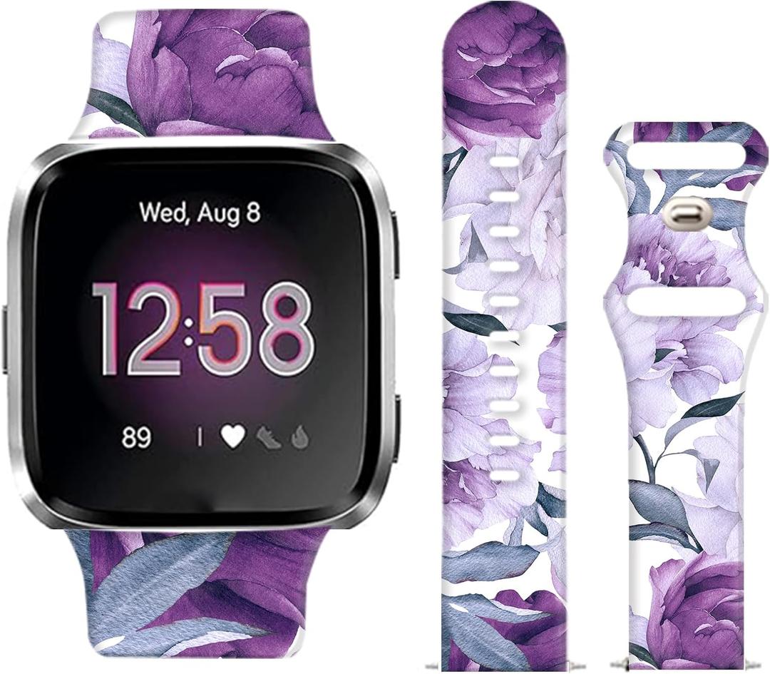 Watch Bands Compatible for Versa 2/Versa, Soft Silicone Cute Fadeless Sport Strap Replacement for Women Men