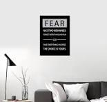 Fear Has Two Meanings Motivational Wall Art Printed Pictures Canvas Inspirational Entrepreneur Quotes Pictures Posters Home Decor Painting Frame for Living Room Office Ready to Hang [12''W x 18''H]