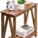 ENKEZI Narrow End Table with Shelf Slim Side Table, Nightstand for Small Spaces, Bedroom, Living Room, Balcony or Outdoor Use (Minimalist A)