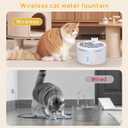 Wireless Cat Water Fountain with [Stainless Steel Tray], 102oz/3L Pet Water Fountain for Cats Inside, Cat Fountain for Drinking with Motion Sensor, Ultra Quiet Pump, Cats & Dogs Gifts (102oz+8Filters)