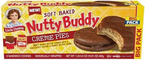 Little Debbie Nutty Buddy Creme Pie Big Pack, 16.9 oz Box, Pack 3, Best By: OCT 01 2025