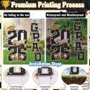 Graduation Yard Sign Class of 2026 Decorations, 4pcs Large Size Black and Gold Congrats Grad 2026 Lawn Yard Sign with Stakes for High School College Indoor Outdoor Graduation Party Decor Supplies