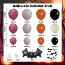 Halloween Balloons Decorations, Spooky Halloween Balloon Garland Arch Kit Bat Black Purple Orange Balloon with Horror Scary Balloons for Witch Ghost Birthday Baby Shower Party Decorations