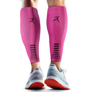 Rymora Calf Compression Sleeves Men Women - Leg Compression Sleeve Footless Socks - Shin Splint Relief Fitness Running (Medium, Hot Pink)