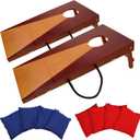 GSE Games & Sports Expert Portable Cornhole Board Set 1x2 ft, Solid Wood Frame with Plywood Board, Indoor & Outdoor Bean Bag Toss Game for Office, Home, Backyard, Beach, Camping, Tailgate, Travel