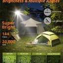 Eventek LED Camping Lantern Rechargeable, 20000mAh Portable Camping Lights up to 144 Hours & 4 Light Modes, IPX5 Waterproof Camping Essentials for Power Outages, Emergency, Tent, Gift for Men
