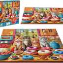300 Piece Puzzles for Kids Boys Girls Ages 6-8 8-10 10-12 - Jigsaw Puzzles for Adults - Kitchen Kittens and Donuts