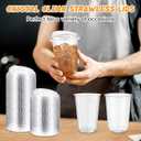 100 Count 90mm/3.5inch Strawless Sipper Lids, Clear PET Lids for Plastic Cup Disposable Cover for Cold Brew, coffee, beer, cocktail, wine or Beverage Cups