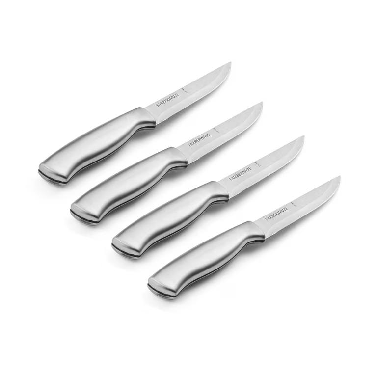 Farberware Stainless Steel Steak Knife Set, 4 Piece, Stainless Steel 4,5"