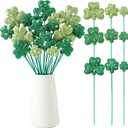 Suncalla 36 Pcs St. Patrick's Day Decorations Shamrock Picks Glitter Foam St. Patrick's Day Clover Picks Tree Topper Decorative Green Shamrock for Basket DIY Crafts Wreaths 3 Green Colors