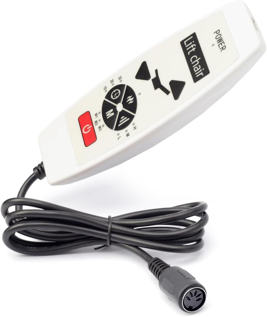 5 pin plug Replacement Remote Controller for Recliner Lifting Chair with Vibration Massage & Heat, The massage function and The recliner's up/down motion in 1 remote controller
