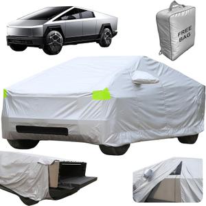 Car Cover for Tesla Cybertruck with Storage Bag and Windproof Bands, Outdoor Full Car Cover for All Weather, Fit for Cybertruck Accessories, UV Protection Snow Hail Protector Cover