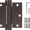 3 Pack Self Closing Door Hinges 3.5 inch Oil Rubbed Bronze Door Hinges Spring Loaded Auto Close Hinges Square Corners Adjustable Tension for Interior Door 3 1/2 Auto Self-Closing Hinge