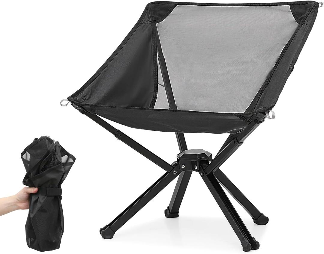 Magshion Camping Chair, Collapsible Portable Lightweight Folding Camp Chair Compact Aluminum Frame Chair for Adults with Straps to Bind for Outdoor Travel Beach, Supports 250lbs, Easy to Assemble (1 PC)