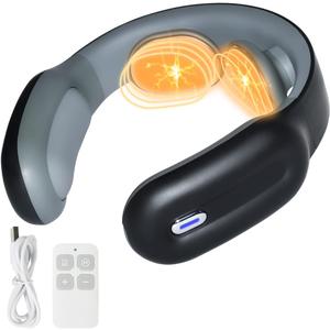 Homedics Pro Therapy Vibration Neck Massager with Soothing Heat, Portable Pain Relief Massage for Stiff Neck Muscles, Soothing Heat for Tension and Stress Release, Customizable Speeds