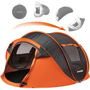 EchoSmile Instant Pop Up Camping Tent, 2/4/6 Person, Easy Setup Tent, Water Resistant Dome, Portable with Carry Bag